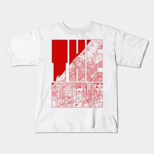 The Hague, Netherlands City Map Typography - Oriental Kids T-Shirt